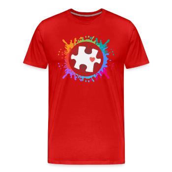 Autismus Kampf Aufklärung Autist Autisten Puzzle - Männer Premium Bio T-Shirt - Rot - Vorne - Damien (186cm)