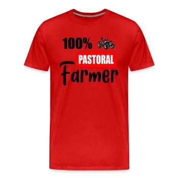 l’agriculture pastorale - T-shirt bio Premium Homme - rouge - Devant - Damien (186cm)