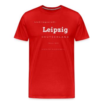 Favourite city Leibzig Coordinate memories - Men's Premium Organic T-Shirt - red - Front - Damien (186cm)