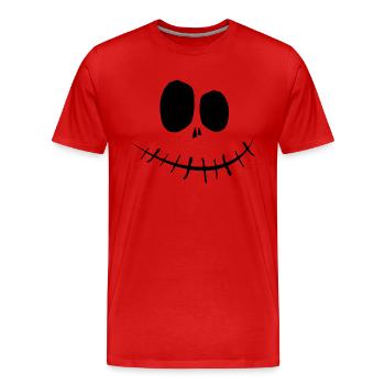 Pumpkin Face Halloween - Men's Premium Organic T-Shirt - red - Front - Damien (186cm)