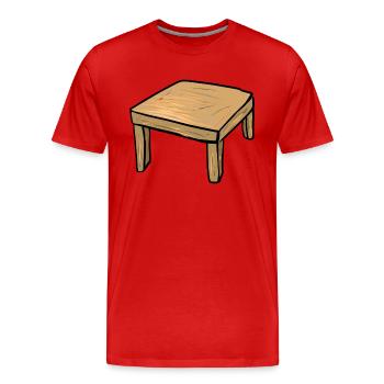 Meubles de table en bois Symbole de dessin animé - T-shirt bio Premium Homme - rouge - Devant - Damien (186cm)