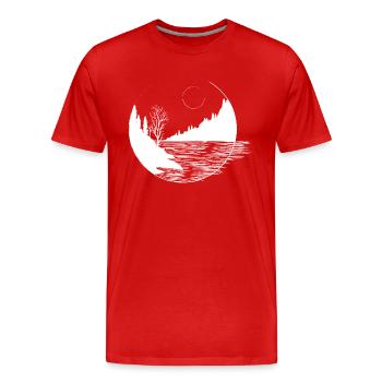 Vers les montagnes - T-shirt bio Premium Homme - rouge - Devant - Damien (186cm)