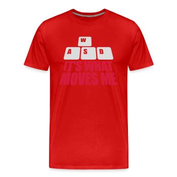 c’est ce qui m’émeut - T-shirt bio Premium Homme - rouge - Devant - Damien (186cm)