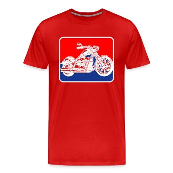 Logo de la moto américaine Chopper - T-shirt bio Premium Homme - rouge - Devant - Damien (186cm)
