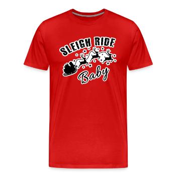 Sleigh Ride Baby - Männer Premium Bio T-Shirt - Rot - Vorne - Damien (186cm)