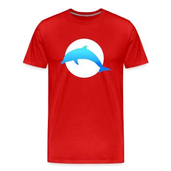Blauer Delfin - Männer Premium Bio T-Shirt - Rot - Vorne - Damien (186cm)