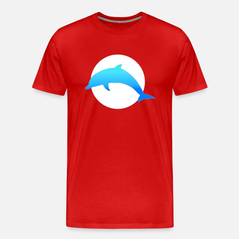Blauer Delfin - Männer Premium Bio T-Shirt - Rot