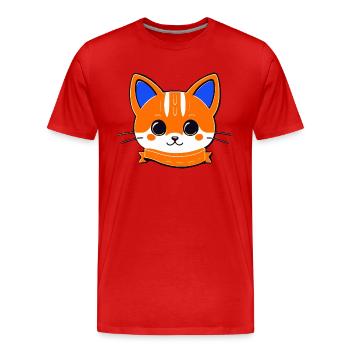 chaton - T-shirt bio Premium Homme - rouge - Devant - Damien (186cm)