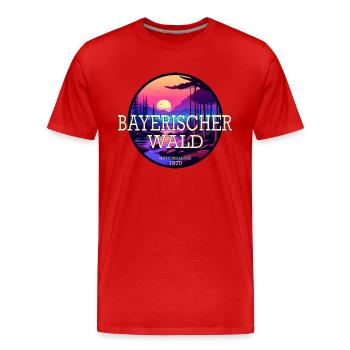 Nationalpark Bayerischer Wald - Männer Premium Bio T-Shirt - Rot - Vorne - Damien (186cm)