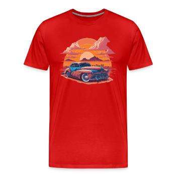 Lebendiger Sonnenuntergang in der Wüste - Männer Premium Bio T-Shirt - Rot - Vorne - Damien (186cm)