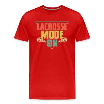 Lacrosse Mode On Player Team - Männer Premium Bio T-Shirt - Rot - Vorne - Damien (186cm)