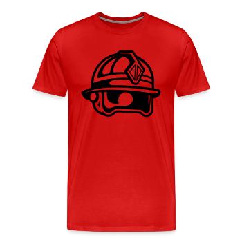 casque de pompier - T-shirt bio Premium Homme - rouge - Devant - Damien (186cm)