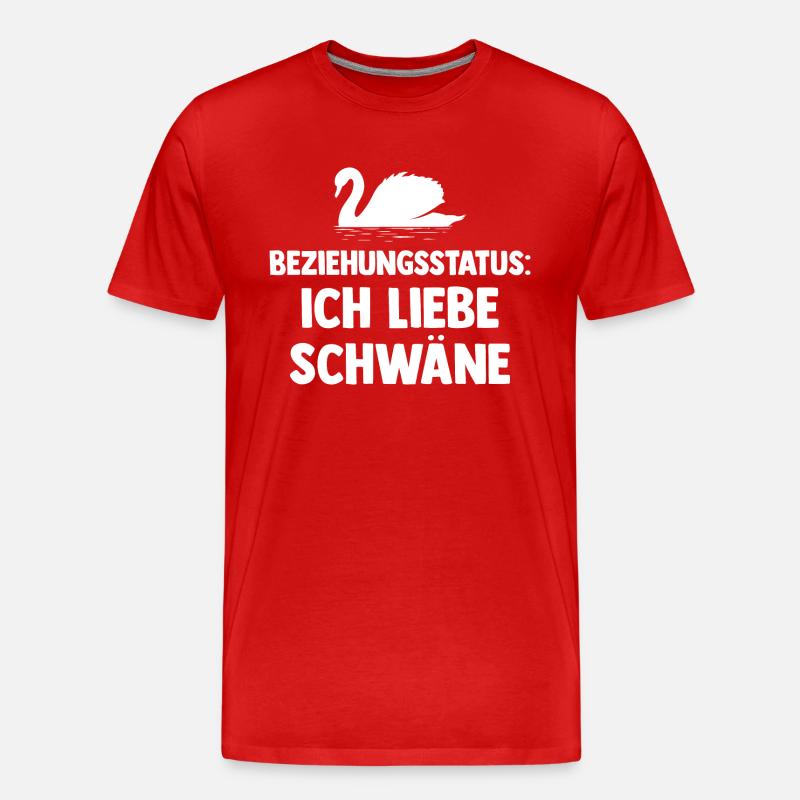 Schwan - Männer Premium Bio T-Shirt - Rot