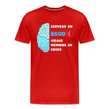 Vidage mémoire en cours. BSOD - T-shirt bio Premium Homme - rouge - Devant - Damien (186cm)