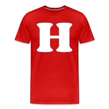 Buchstabe h - Männer Premium Bio T-Shirt - Rot - Vorne - Damien (186cm)