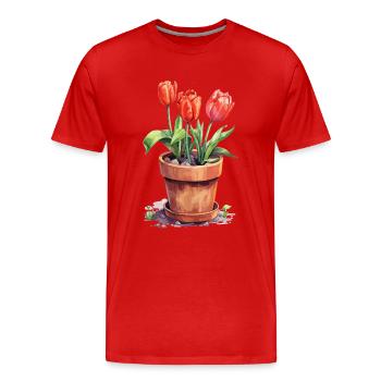 Greenhouse Garden Plants Gardener Retirement - Men's Premium Organic T-Shirt - red - Front - Damien (186cm)