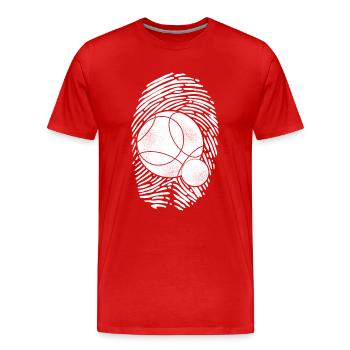 DNA Boule Fingerprint Bouler Boule Boules - T-shirt bio Premium Homme - rouge - Devant - Damien (186cm)