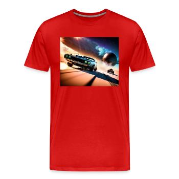 Mad and Furious #3 - Men's Premium Organic T-Shirt - red - Front - Damien (186cm)