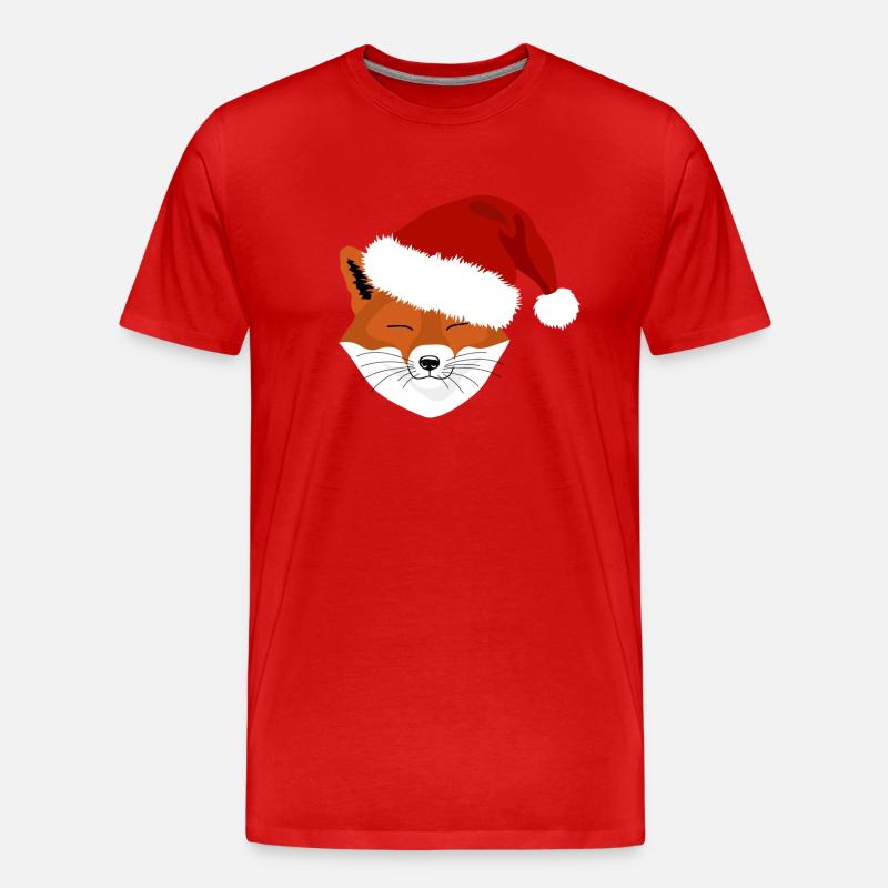 Christmas Fox - Männer Premium Bio T-Shirt - Rot