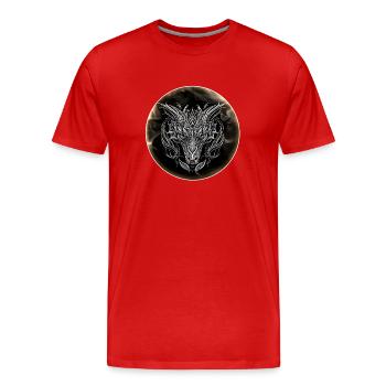 Tête de dragon abstraite en esthétique Dragon abstrait - T-shirt bio Premium Homme - rouge - Devant - Damien (186cm)