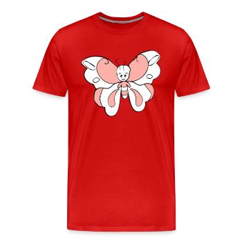 Papillon coloré > Graphique vectoriel - T-shirt bio Premium Homme - rouge - Devant - Damien (186cm)