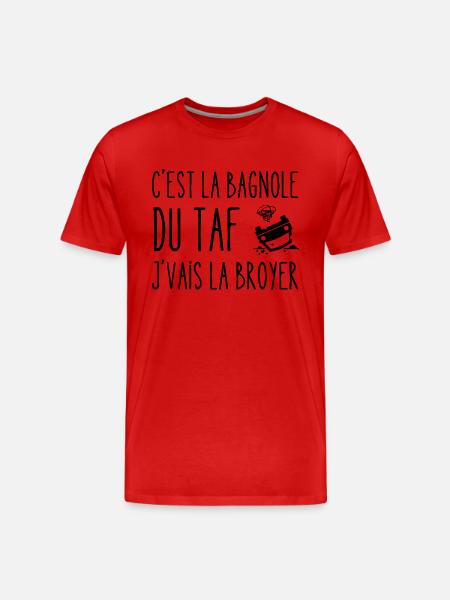 la bagnole du taf - T-shirt bio Premium Homme - rouge