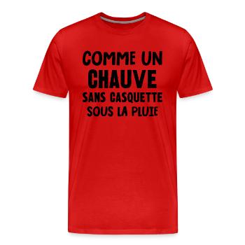comme un chauve - T-shirt bio Premium Homme - rouge - Devant - Damien (186cm)