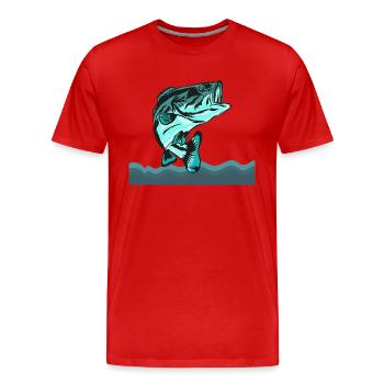 fisch, fisch, angeln, see, meer, angeln, fauna, exotisch - Männer Premium Bio T-Shirt - Rot - Vorne - Damien (186cm)