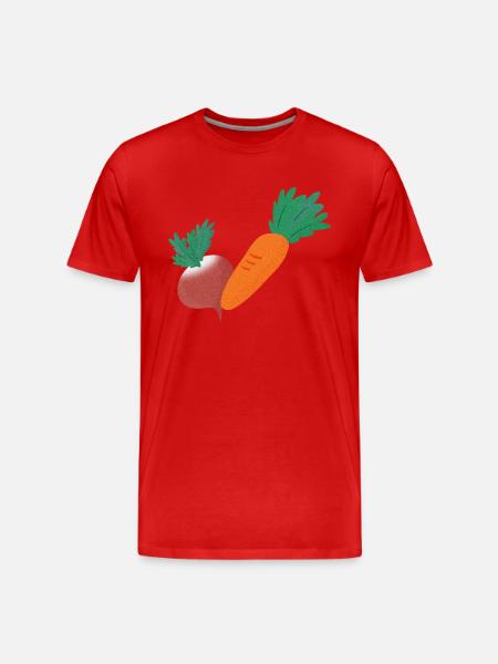 Radieschen & Karotte - Männer Premium Bio T-Shirt - Rot