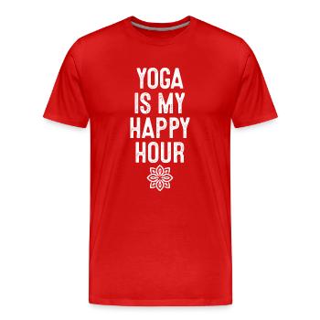Yoga Is My Happy Hour Relaxation Mandala Chakra - Men's Premium Organic T-Shirt - red - Front - Damien (186cm)