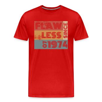 50ème anniversaire sans faille depuis 07/1974 - T-shirt bio Premium Homme - rouge - Devant - Damien (186cm)