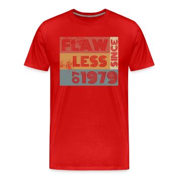 45ème Anniversaire Sans faille depuis 07/1979 - T-shirt bio Premium Homme - rouge - Devant - Damien (186cm)
