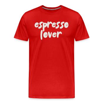 espresso lover - Männer Premium Bio T-Shirt - Rot - Vorne - Damien (186cm)