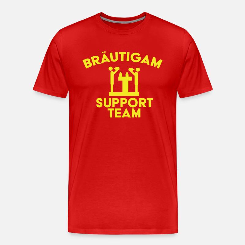 Bräutigam Support Team - Männer Premium Bio T-Shirt - Rot