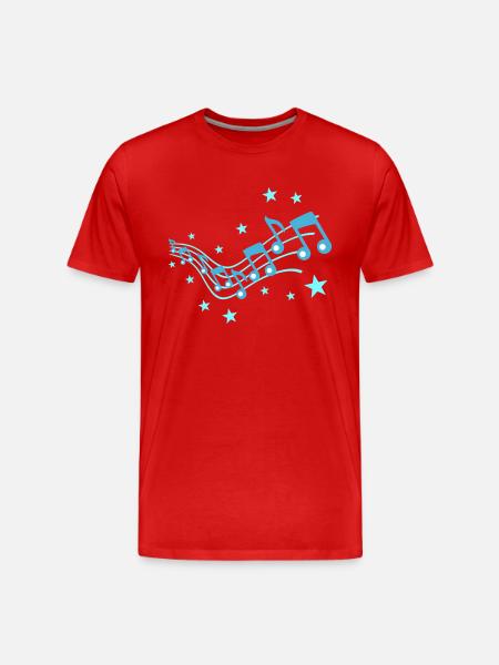 Mange musiknoder Ikoner Melodi Musikalske Noter Lyd - Herre Premium T-shirt økologisk - rød