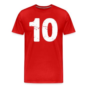10 - Men's Premium Organic T-Shirt - red - Front - Damien (186cm)