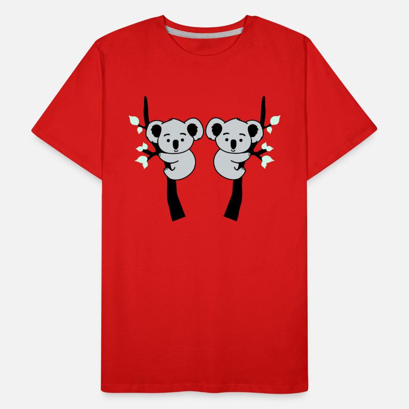 koalabär comic baum 2 Männer Premium Bio T-Shirt