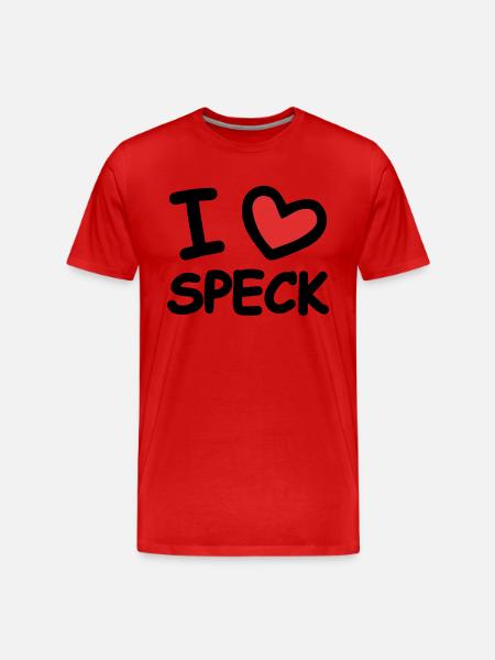 I Love Speck - Männer Premium Bio T-Shirt - Rot