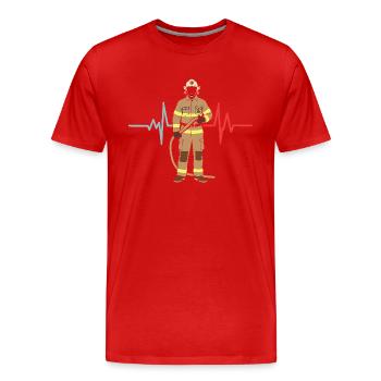 Dicton de la brigade de pompiers - T-shirt bio Premium Homme - rouge - Devant - Damien (186cm)