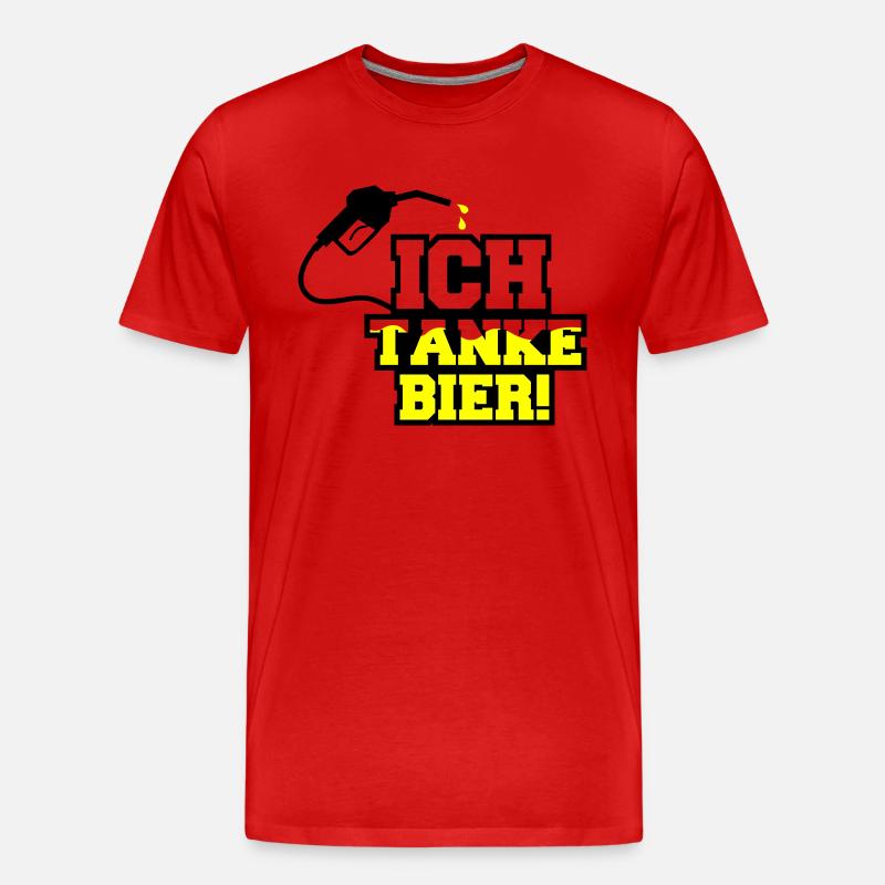 ich tanke bier 01 - Männer Premium Bio T-Shirt - Rot