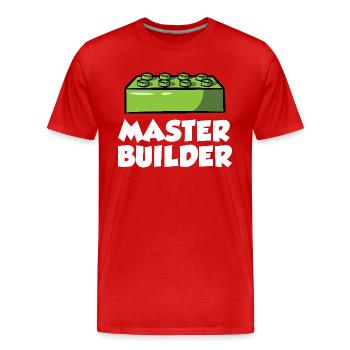 Brick Builder Brick Building Master Builder - Men's Premium Organic T-Shirt - red - Front - Damien (186cm)