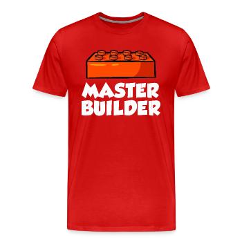 Brick Builder Brick Building Master Builder - Men's Premium Organic T-Shirt - red - Front - Damien (186cm)