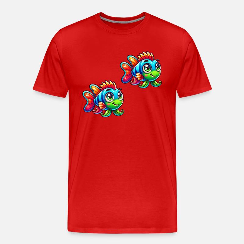 fish comic 2 - Männer Premium Bio T-Shirt - Rot