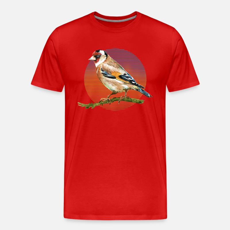 Bunter Vogel - Männer Premium Bio T-Shirt - Rot