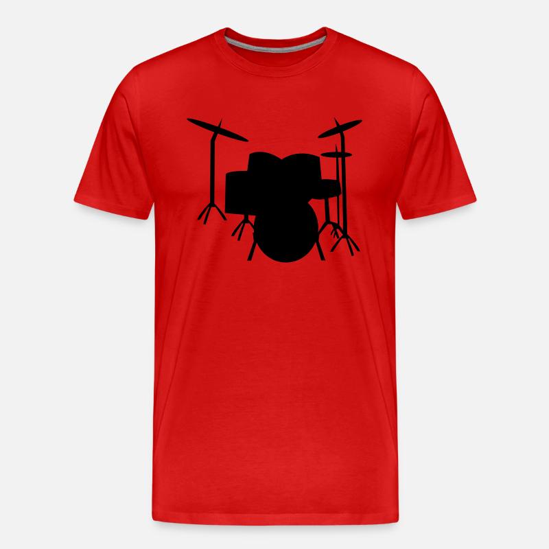 Drums Schlagzeug Drum - Männer Premium Bio T-Shirt - Rot