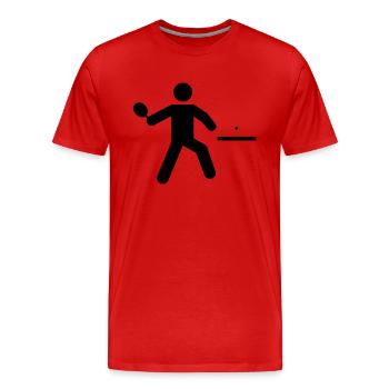 Raquettes de tennis de table, tennis de table - T-shirt bio Premium Homme - rouge - Devant - Damien (186cm)