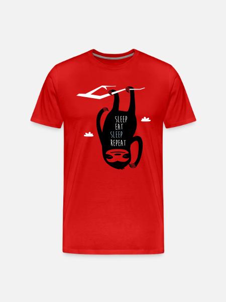 Sleep Eat Sleep Repeat Sloth - Men's Premium Organic T-Shirt - red