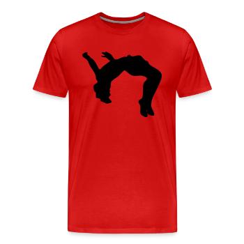 Backflip, Rückwärtsalto - Männer Premium Bio T-Shirt - Rot - Vorne - Damien (186cm)