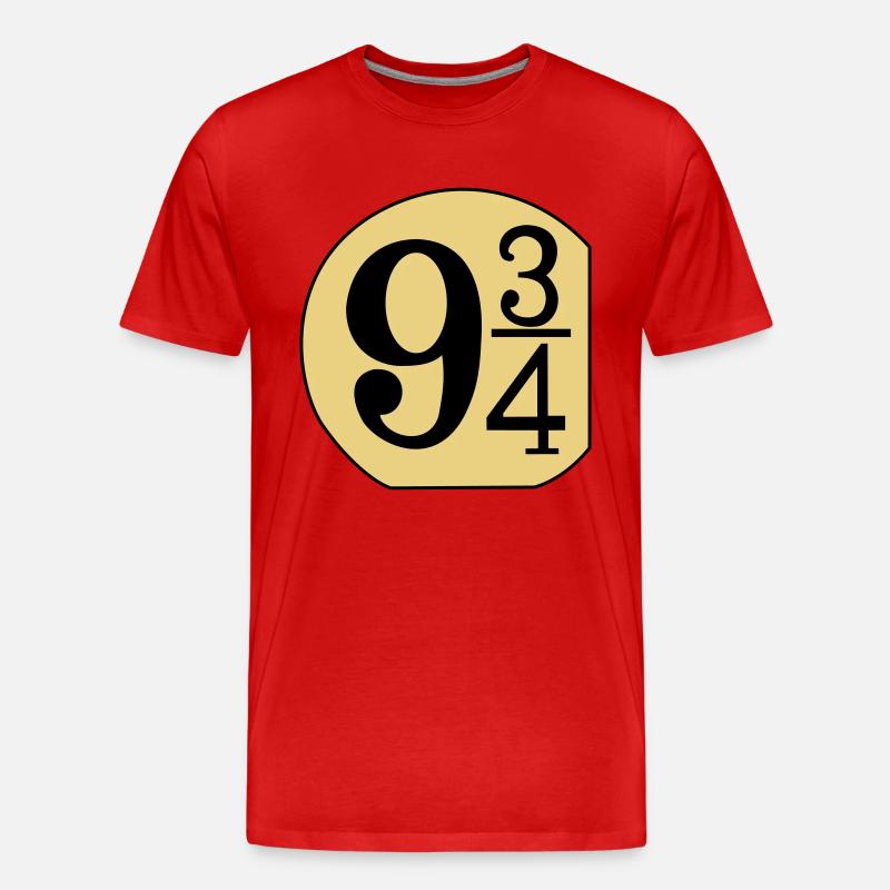 Schild 9 3/4 - Männer Premium Bio T-Shirt - Rot