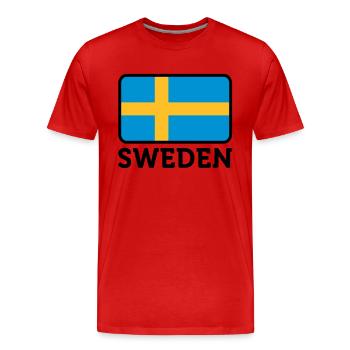 Nationalflagge von Schweden - Männer Premium Bio T-Shirt - Rot - Vorne - Damien (186cm)